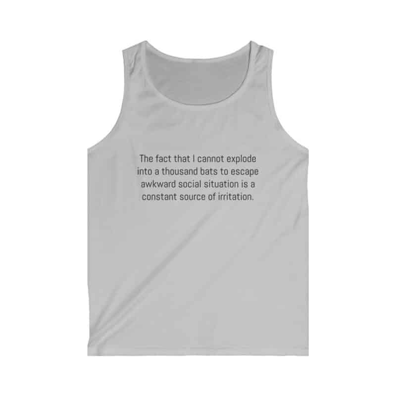 Funny Awkward Bat Meme Men's Soft Style Tank Top