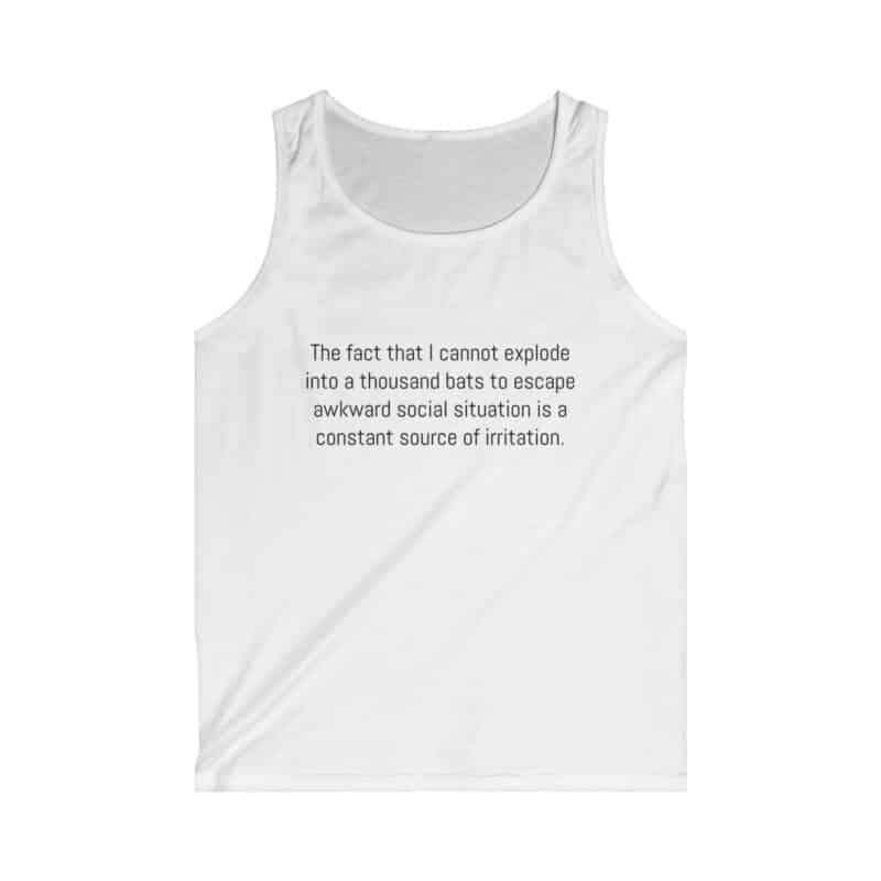 Funny Awkward Bat Meme Men's Soft Style Tank Top