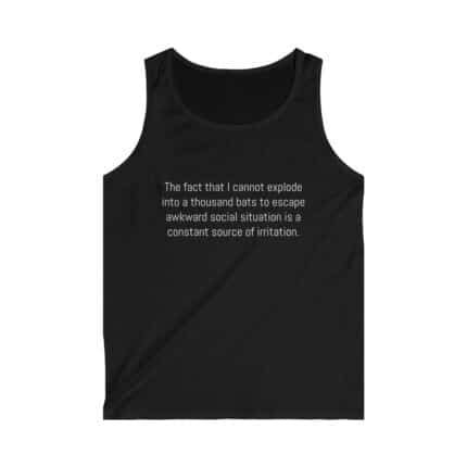 Funny Awkward Bat Meme Men's Soft Style Tank Top