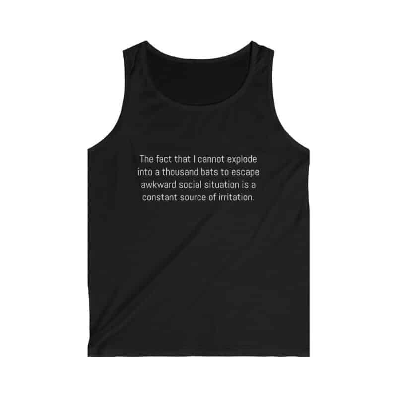 Funny Awkward Bat Meme Men's Soft Style Tank Top