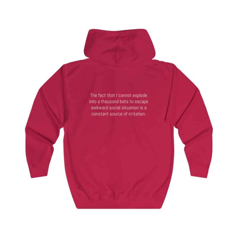 Funny Awkward Bat Meme Zip Hoodie