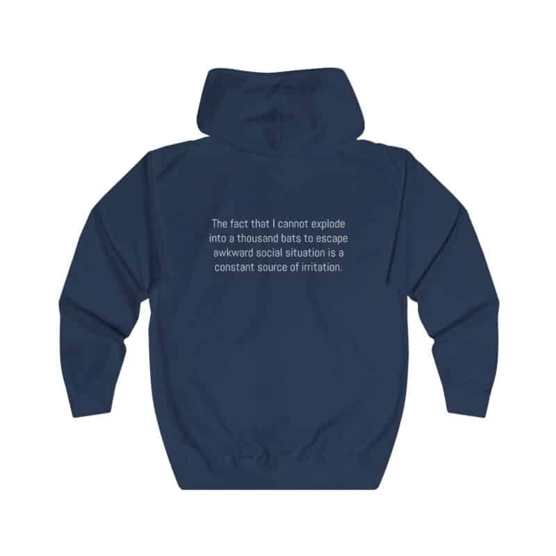 Funny Awkward Bat Meme Zip Hoodie