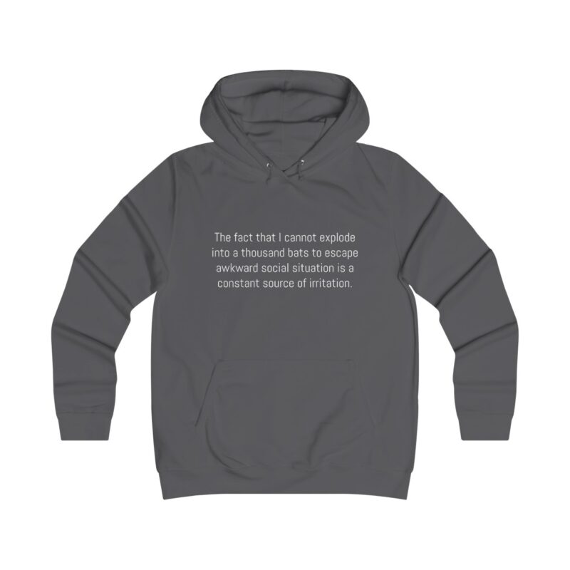 Funny Awkward Bat Meme Girlie College Hoodie