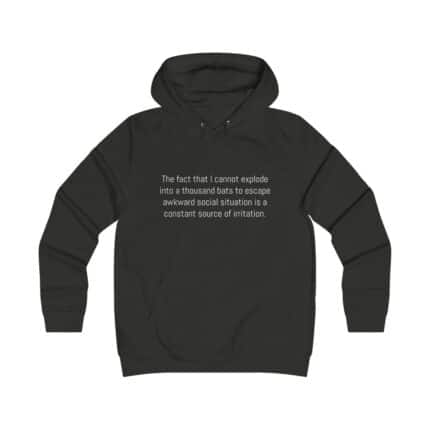 Funny Awkward Bat Meme Girlie College Hoodie