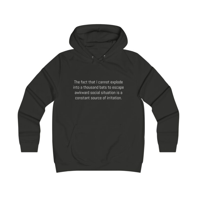 Funny Awkward Bat Meme Girlie College Hoodie