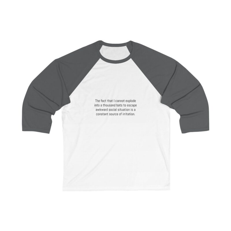 Funny Awkward Bat Meme 34 Sleeve Baseball Tee