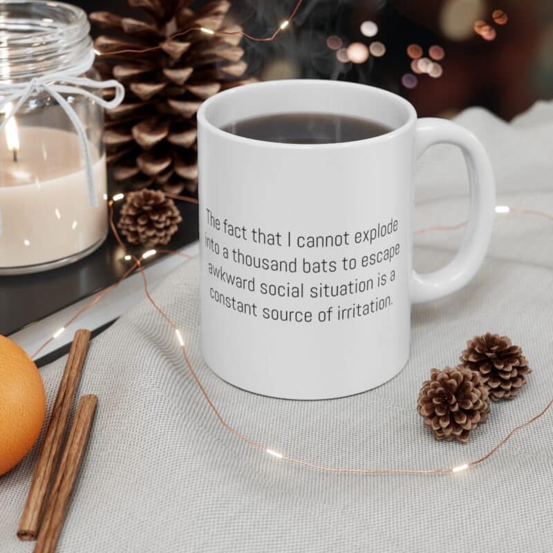 Funny Awkward Bat Meme Mug