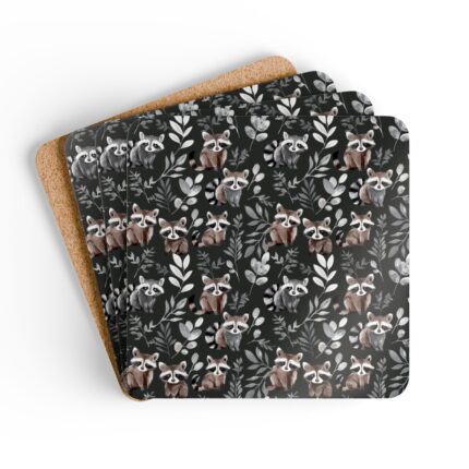 Adorable Raccoon Coaster Set