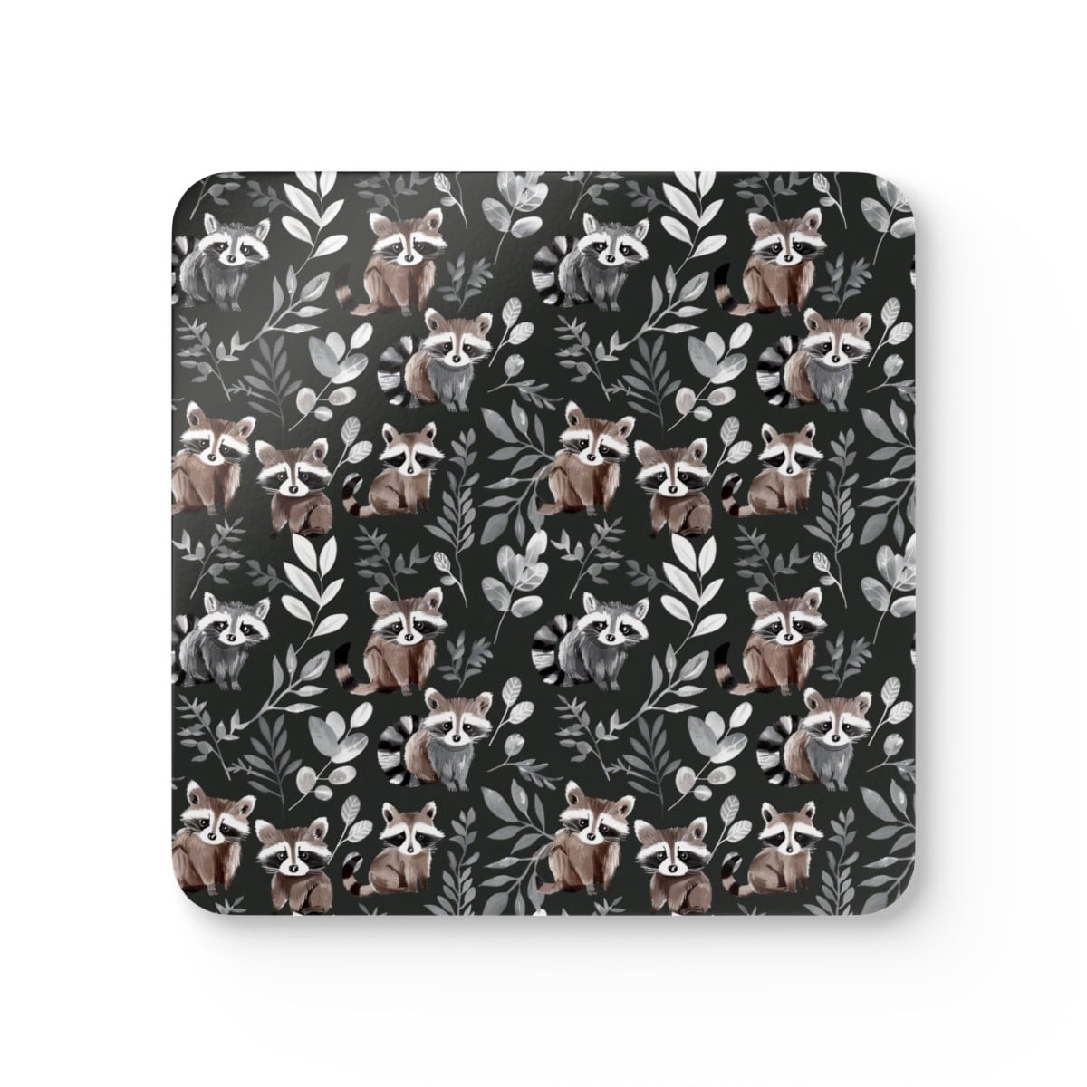 Adorable Raccoon Coaster Set