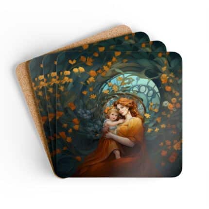 Art Deco Mother and Child Coaster Set