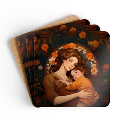 Art Deco Mother and Child Coaster Set