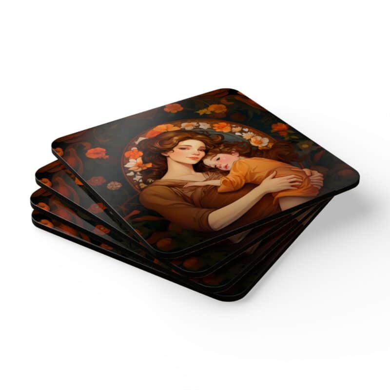 Art Deco Mother and Child Coaster Set