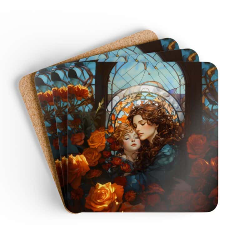 Art Deco Mother and Child Coaster Set