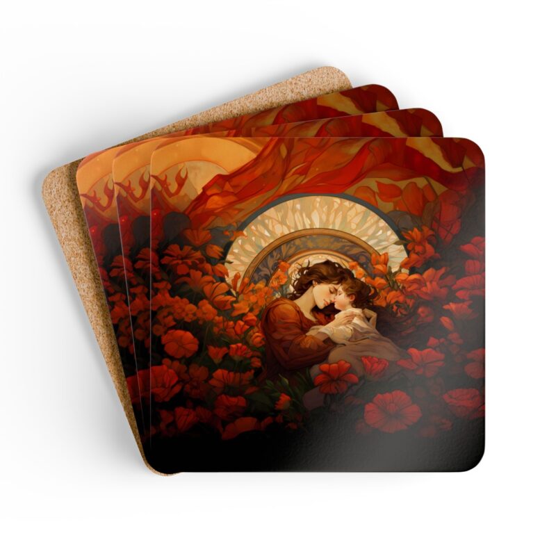 Art Deco Mother and Child Coaster Set