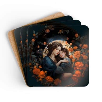 Art Deco Mother and Child Coaster Set