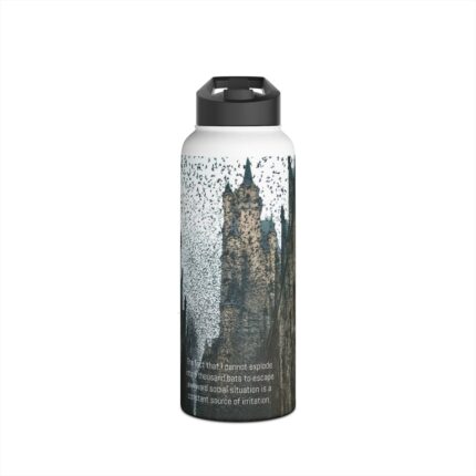 Funny Awkward Bat Meme Stainless Steel Water Bottle