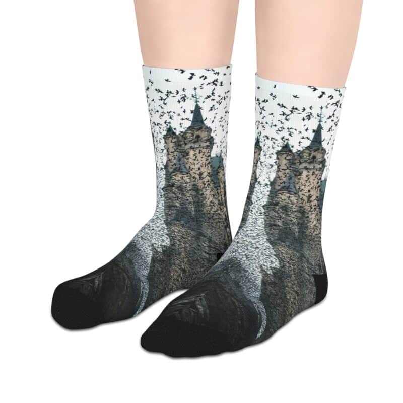 Bat Vampire Castle Socks