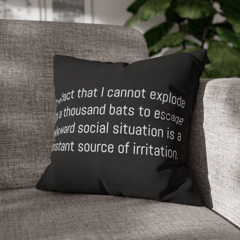 Funny Awkward Bat Meme Double-Sided Cushion Cover