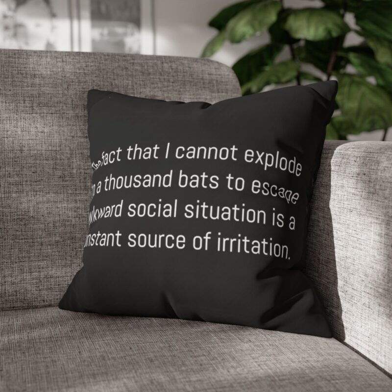 Funny Awkward Bat Meme Double-Sided Cushion Cover