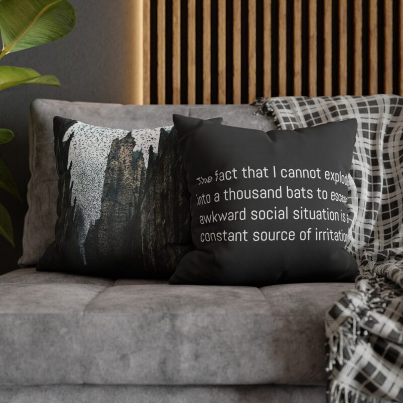 Funny Awkward Bat Meme Double-Sided Cushion Cover