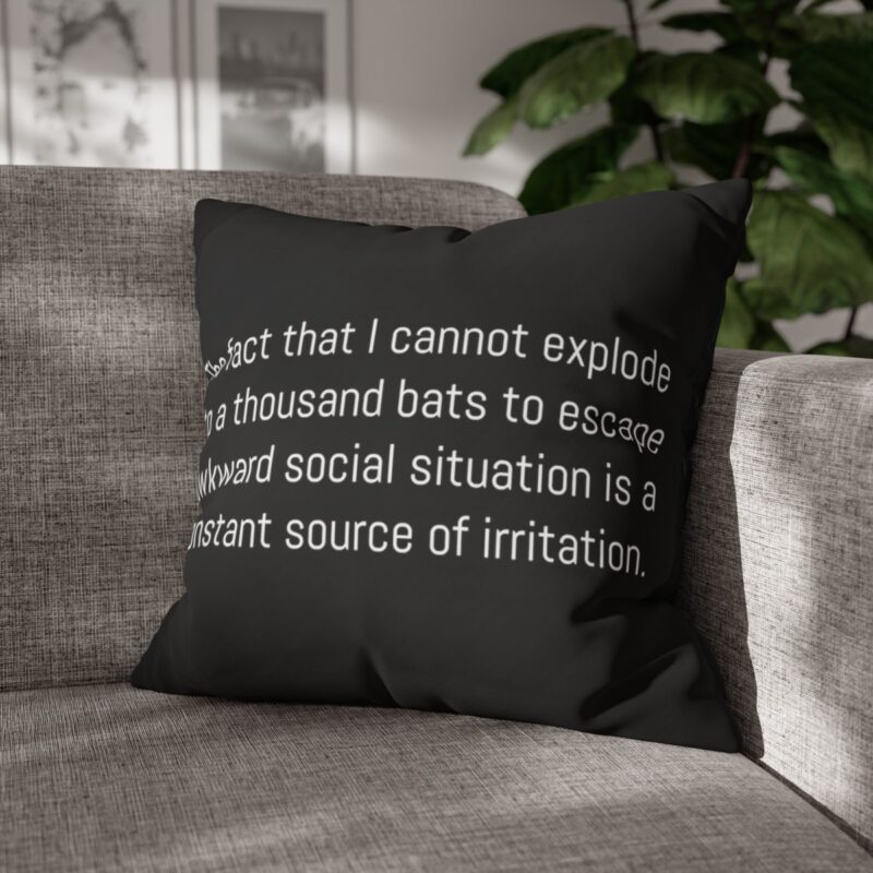 Funny Awkward Bat Meme Double-Sided Cushion Cover