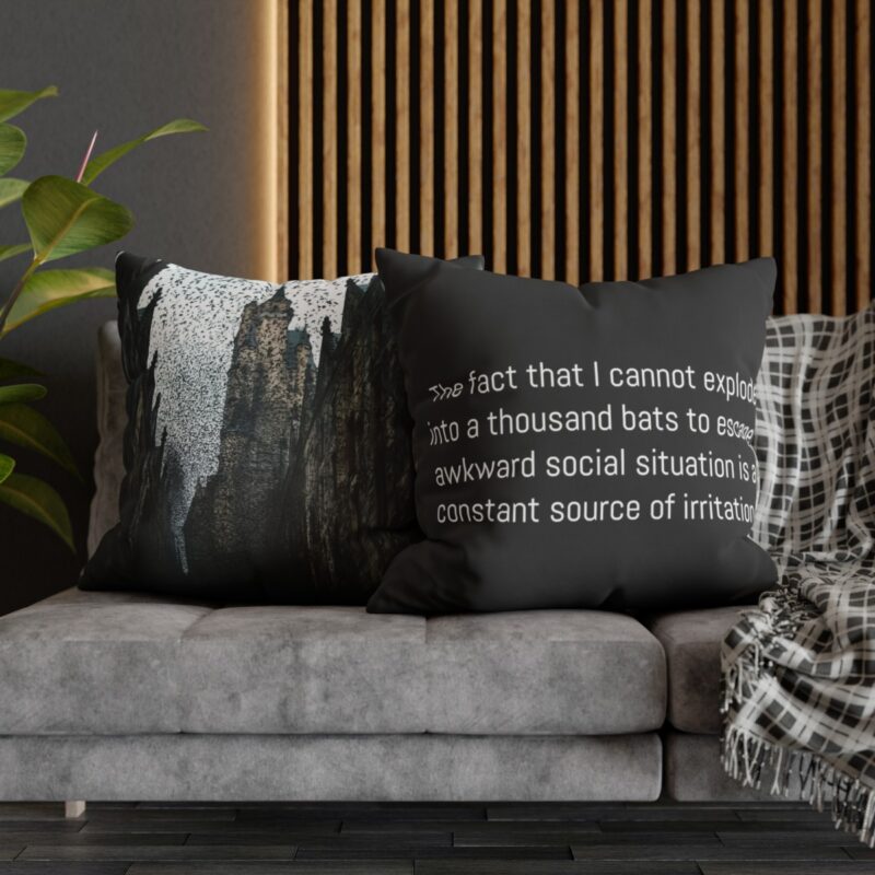 Funny Awkward Bat Meme Double-Sided Cushion Cover